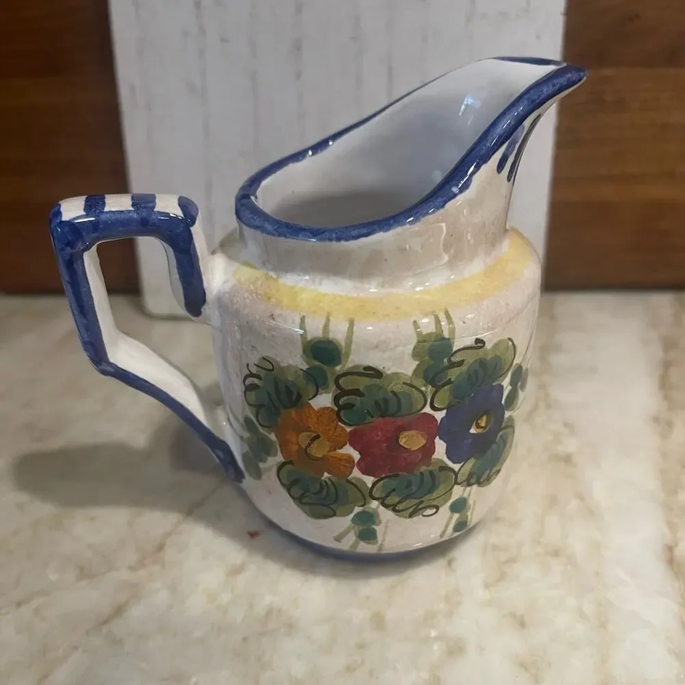 Italian handpainted creamer 4”